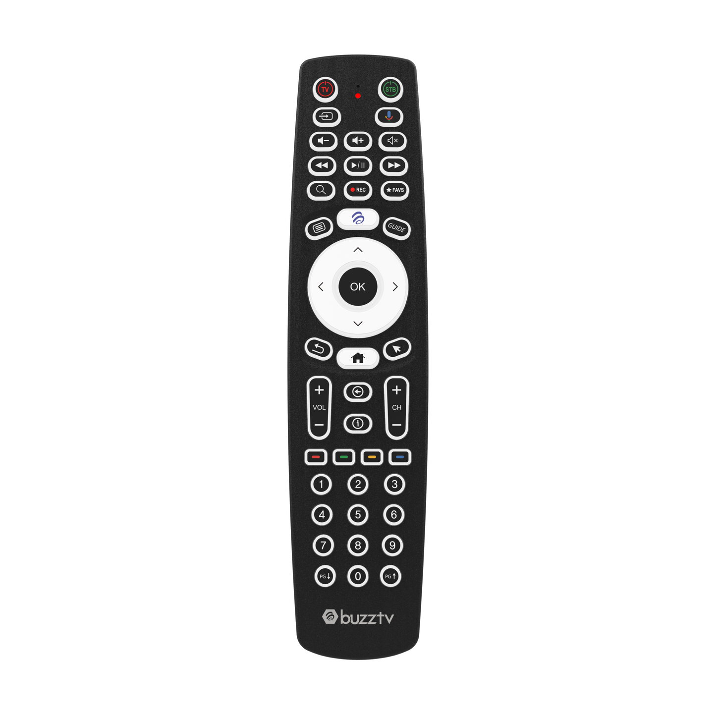BuzzTV BT-500 Smart Voice Remote in hand
