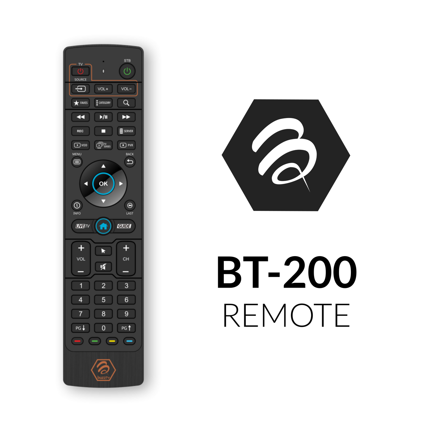 BuzzTV BT-200 factory replacement remote control