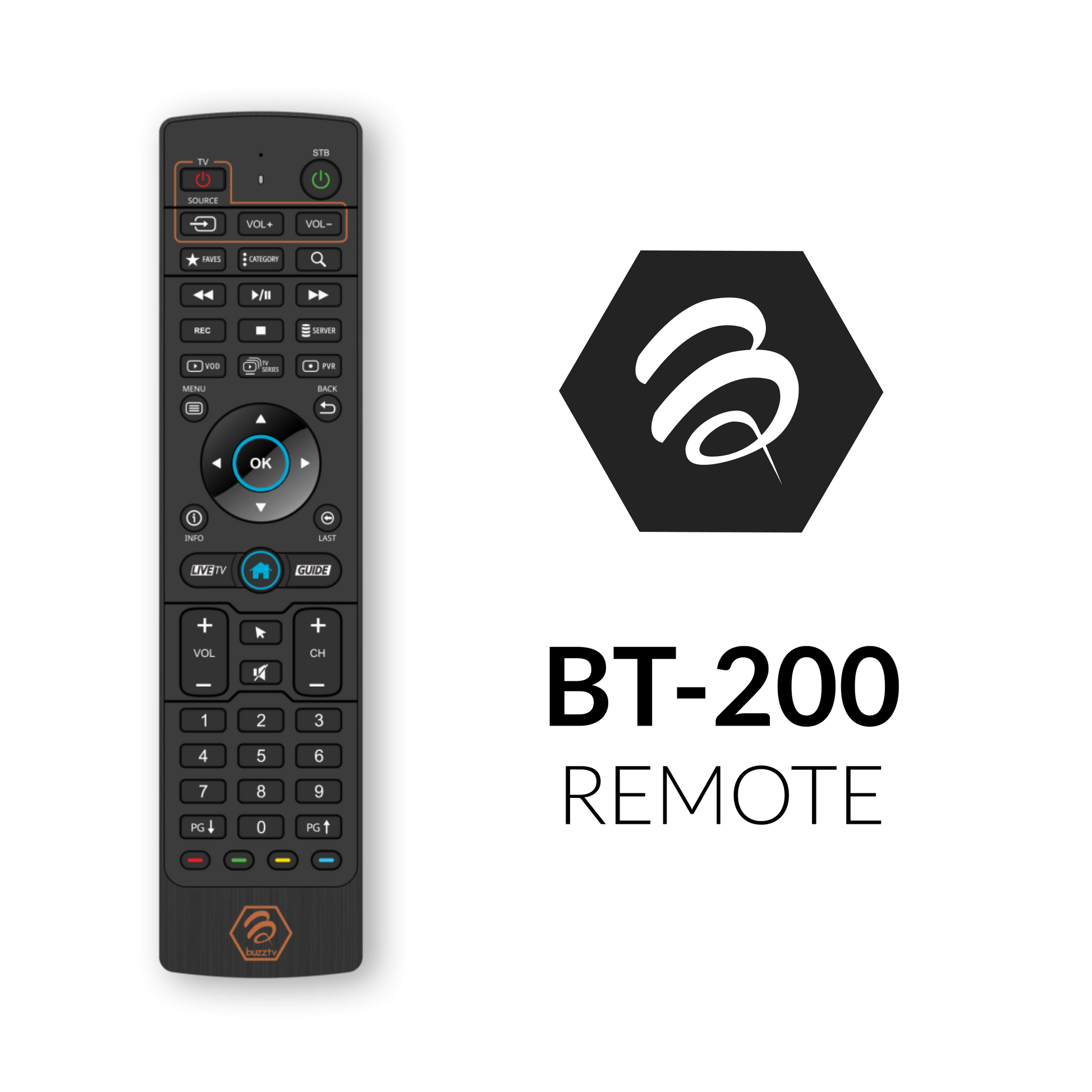 BuzzTV BT-200 factory replacement remote control