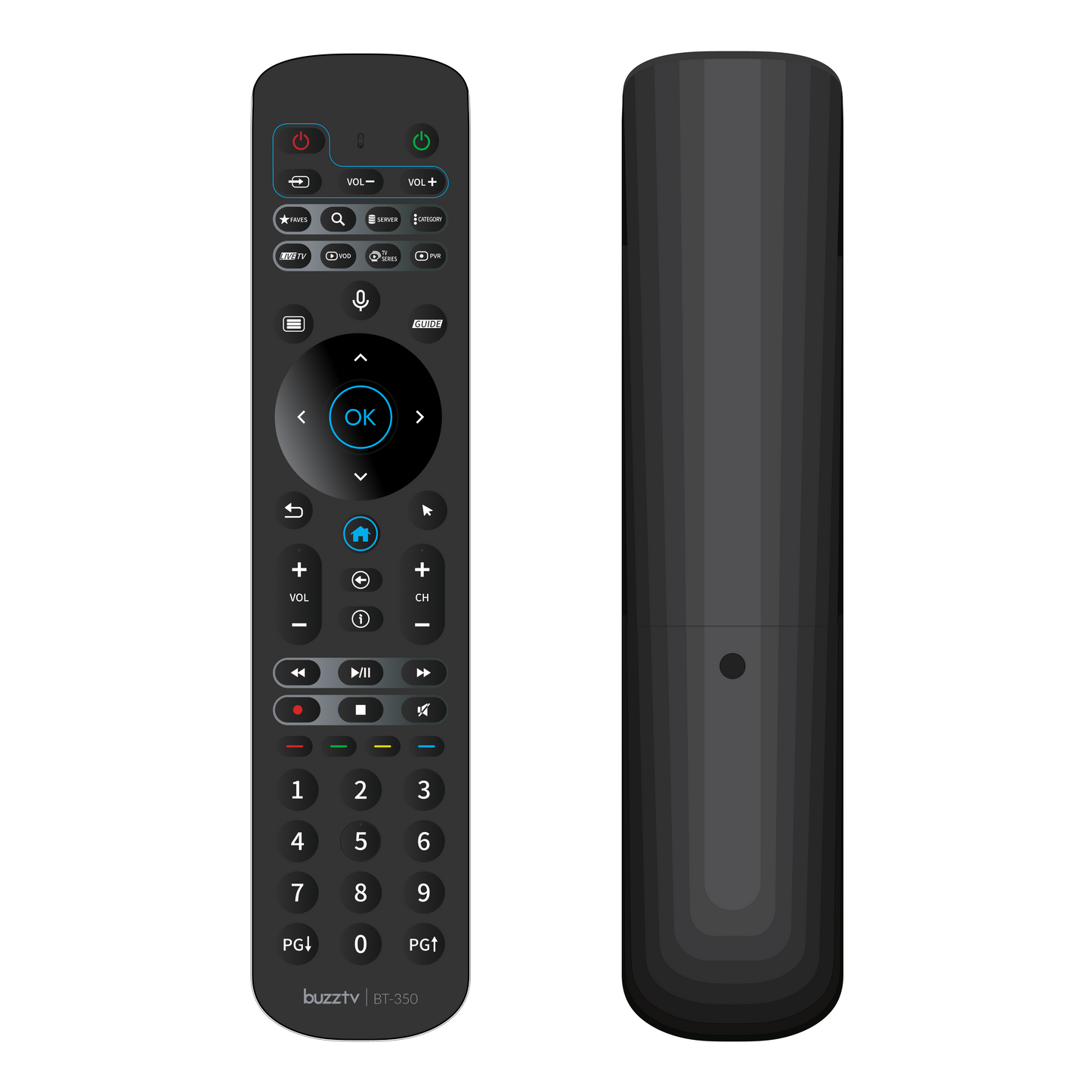 BuzzTV BT-350 Voice Remote front and back