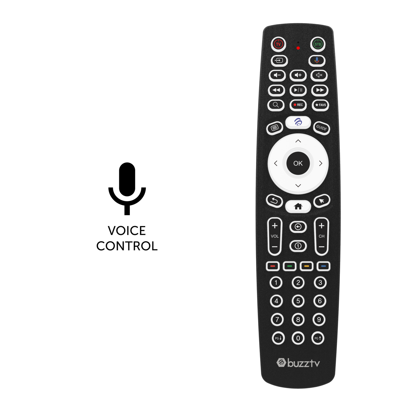 BuzzTV BT-500 Smart Voice Remote front view