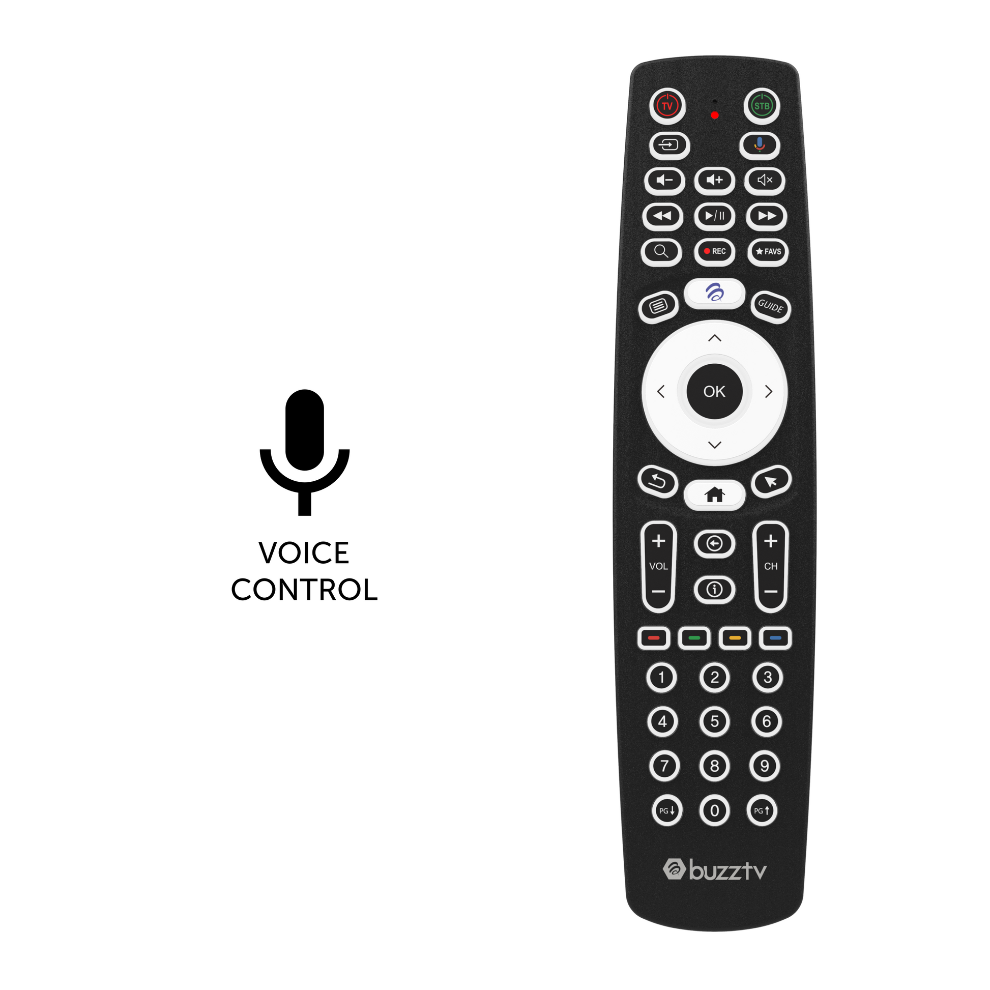 BuzzTV BT-500 Smart Voice Remote front view