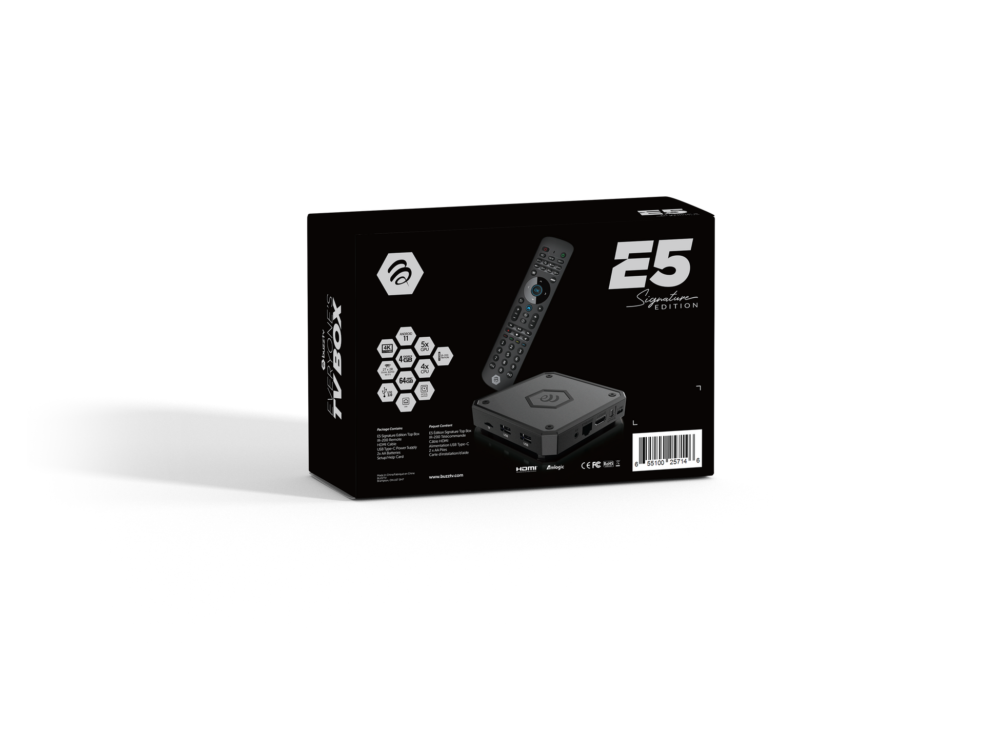 BuzzTV E5 SE Signature Edition Android media box – back ports